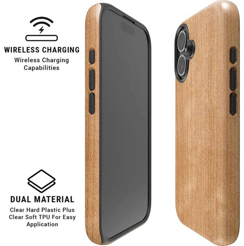 Natural Wood iPhone 16 Plus Magsafe Impact Case