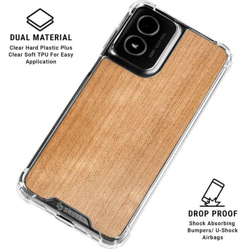 Natural Wood Moto G Power 5G (2024) Clear Case