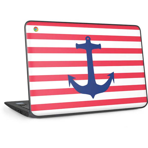 Nautical Stripes HP Chromebook Skin