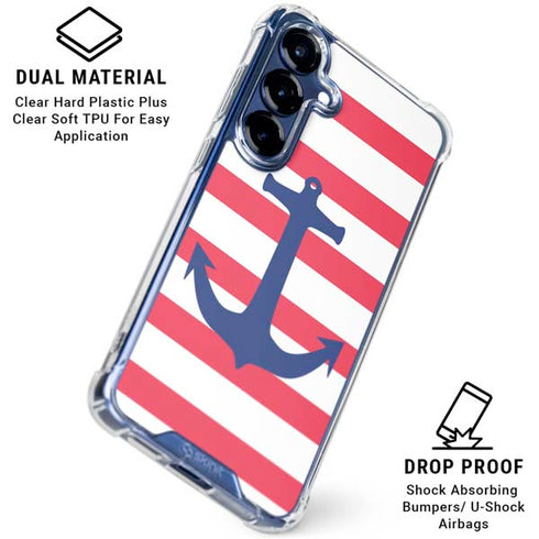 Nautical Stripes Galaxy S25 Clear Case