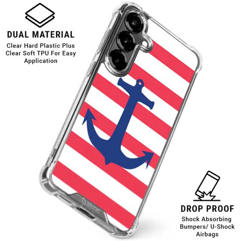 Nautical Stripes Galaxy S26 Plus Clear Case