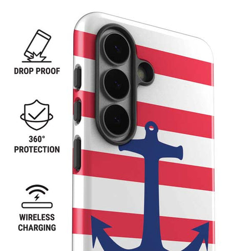 Nautical Stripes Galaxy S26 Plus Impact Case