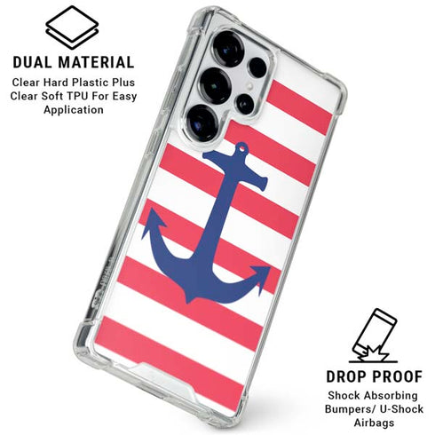 Nautical Stripes Galaxy S26 Ultra Clear Case