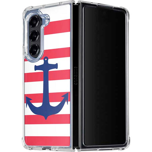 Nautical Stripes Galaxy Z Fold5 5G Clear Case