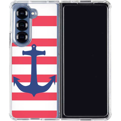 Nautical Stripes Galaxy Z Fold7 Clear Case