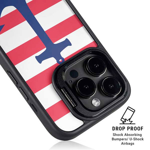 Nautical Stripes iPhone 13 Pro Max Kickstand Case