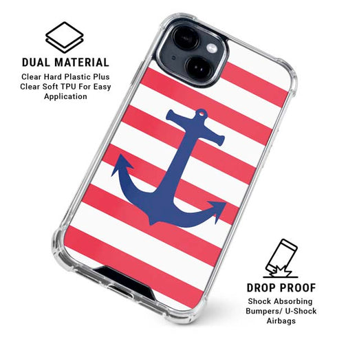 Nautical Stripes iPhone 15 Clear Case