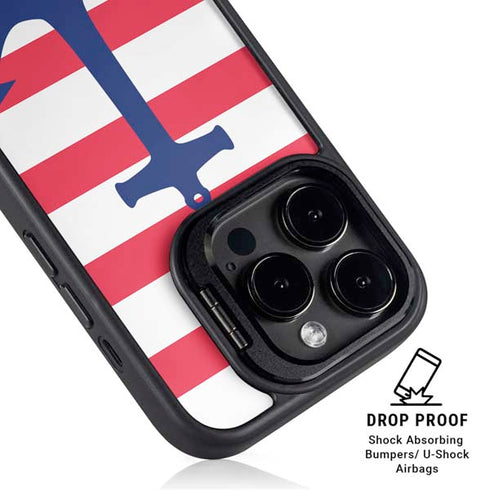 Nautical Stripes iPhone 15 Pro Kickstand Case