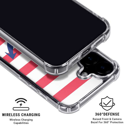 Nautical Stripes iPhone 16 Plus Clear Case