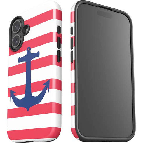 Nautical Stripes iPhone 16 Plus Impact Case