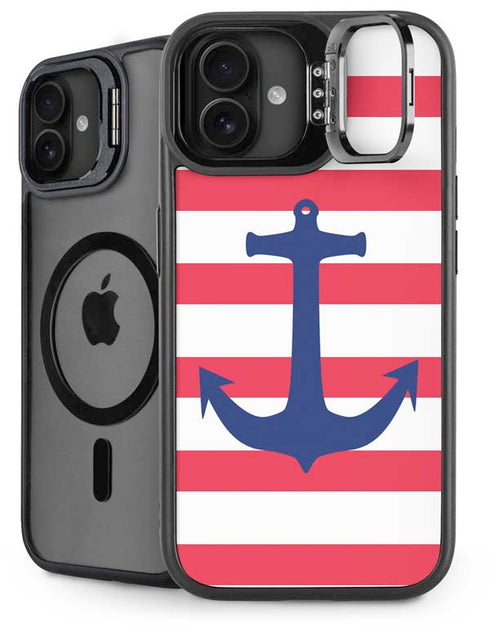 Nautical Stripes iPhone 16 Plus Kickstand Case
