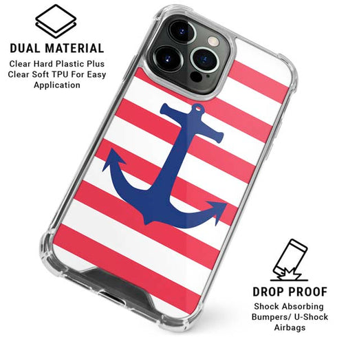 Nautical Stripes iPhone 16 Pro Max Clear Case