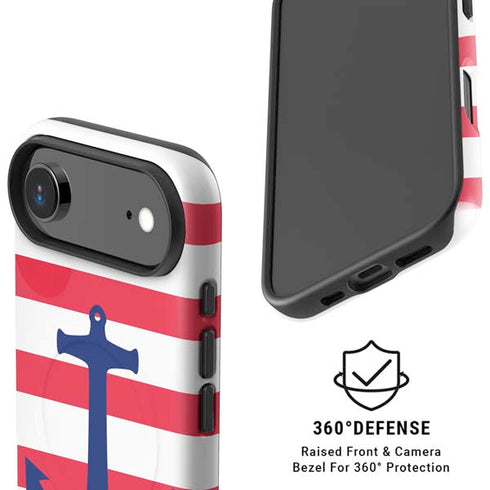 Nautical Stripes iPhone 17 Air Magsafe Impact Case