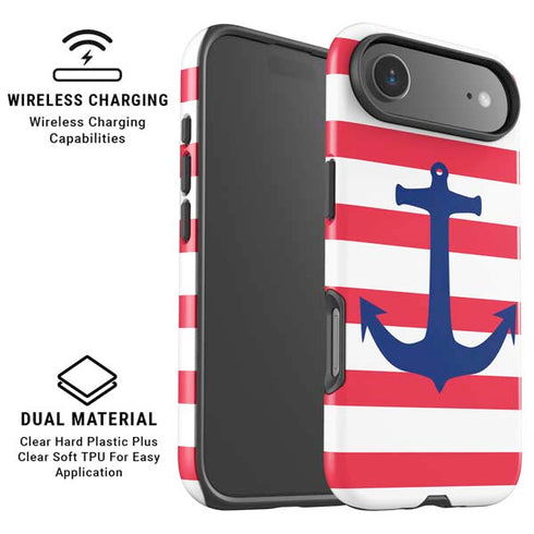 Nautical Stripes iPhone 17 Air Magsafe Impact Case