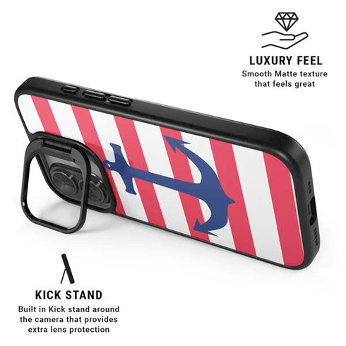 Nautical Stripes iPhone 17 Kickstand Case