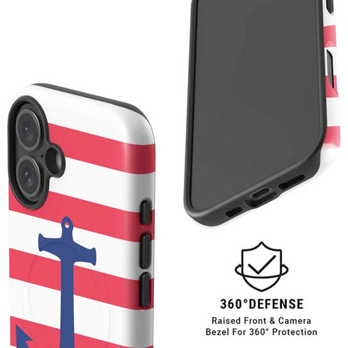 Nautical Stripes iPhone 17 Magsafe Impact Case