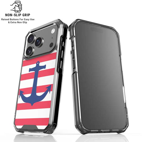 Nautical Stripes iPhone 17 Pro Clear Case