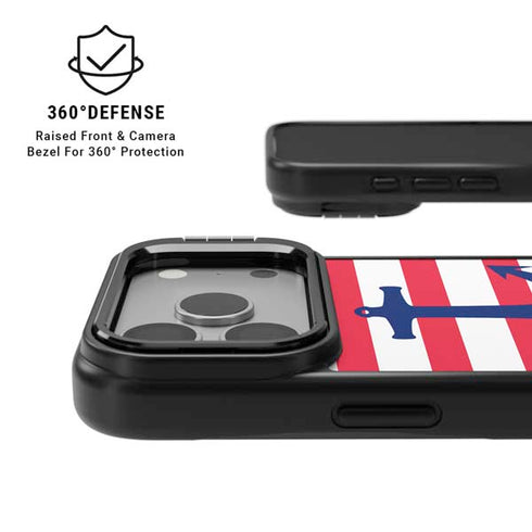 Nautical Stripes iPhone 17 Pro Kickstand Case