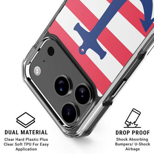 Nautical Stripes iPhone 17 Pro Max Clear Case