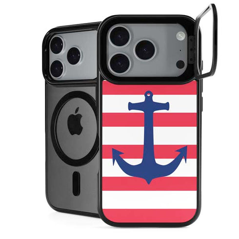 Nautical Stripes iPhone 17 Pro Max Kickstand Case