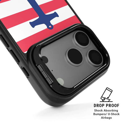 Nautical Stripes iPhone 17 Pro Max Kickstand Case