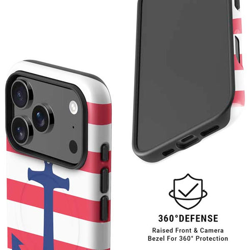 Nautical Stripes iPhone 17 Pro Max Magsafe Impact Case