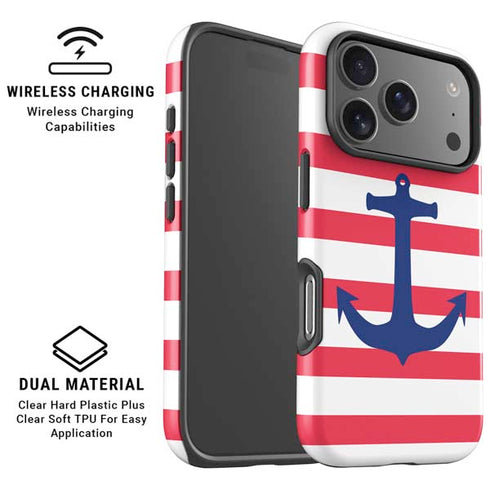 Nautical Stripes iPhone 17 Pro Max Magsafe Impact Case