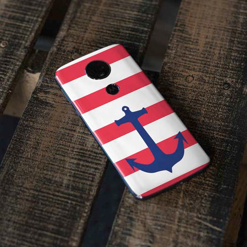 Nautical Stripes Moto E5 Plus Skin