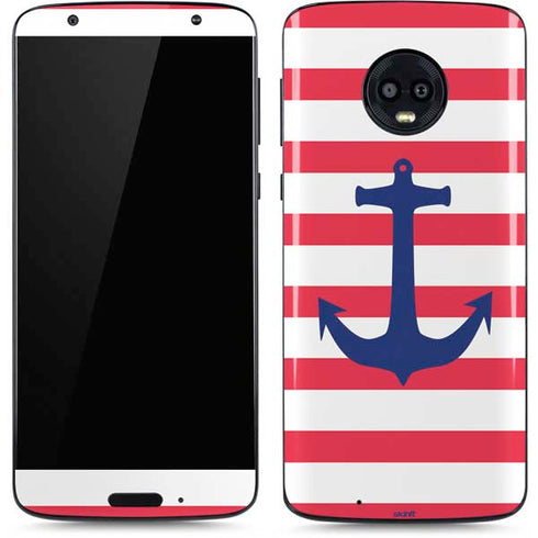 Nautical Stripes Moto G6 Skin