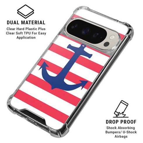Nautical Stripes Pixel 9 Pro XL Clear Case
