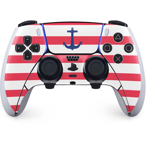 Nautical Stripes PS5 DualSense Edge Pro Controller Skin