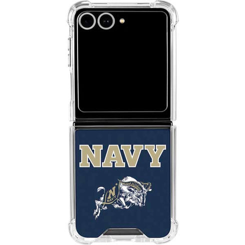 United States Naval Academy Navy Logo Galaxy Z Flip7 Clear Case