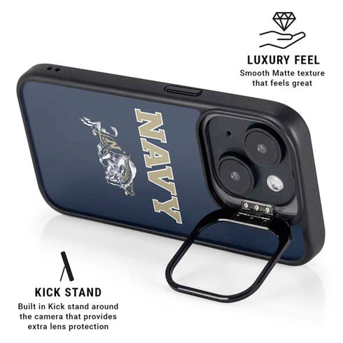 United States Naval Academy Navy Logo iPhone 15 Plus Kickstand Case
