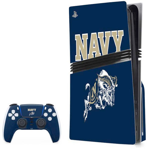 United States Naval Academy Navy Logo PS5 Pro Disk Bundle Skin