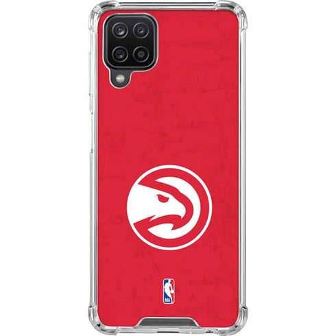 NBA Atlanta Hawks Distressed Galaxy A12 Clear Case