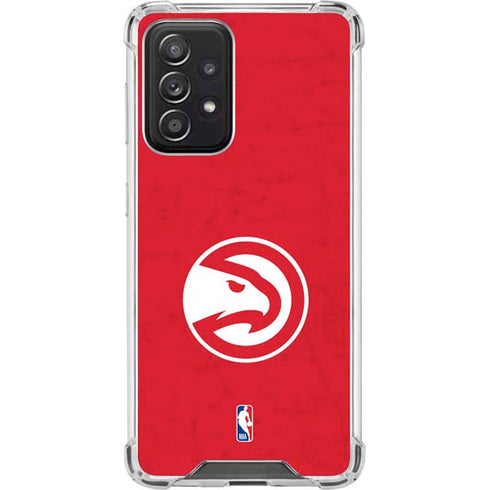 NBA Atlanta Hawks Distressed Galaxy A52 5G Clear Case