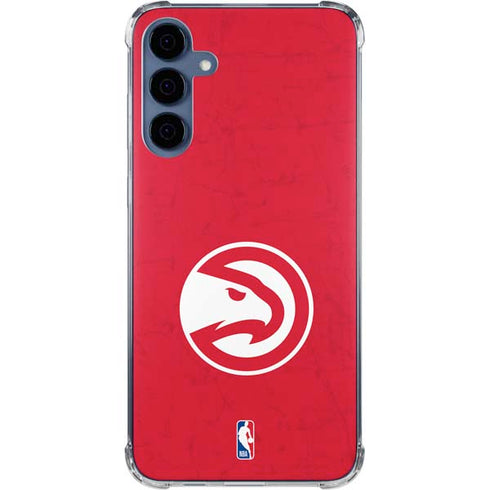 NBA Atlanta Hawks Distressed Galaxy A55 5G Clear Case