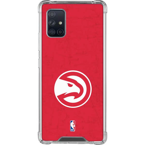 NBA Atlanta Hawks Distressed Galaxy A71 5G Clear Case