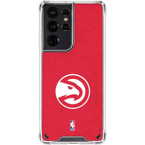 NBA Atlanta Hawks Distressed Galaxy S21 Ultra 5G Clear Case
