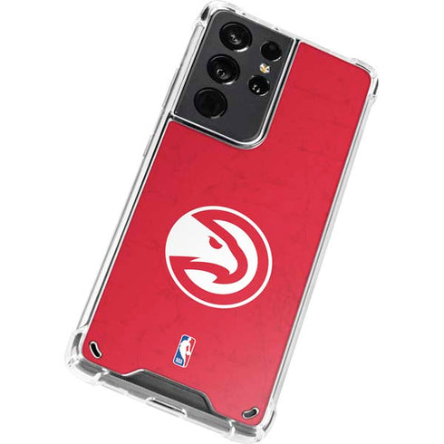 NBA Atlanta Hawks Distressed Galaxy S21 Ultra 5G Clear Case