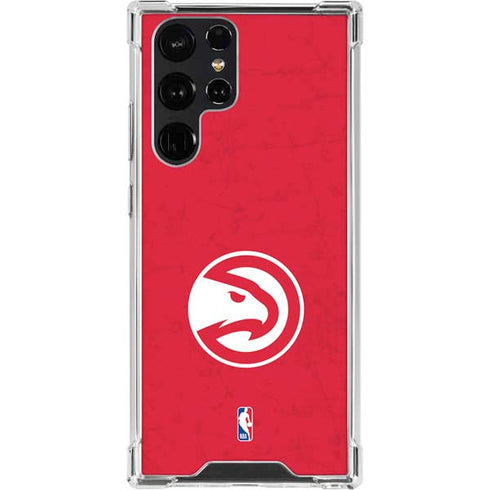 NBA Atlanta Hawks Distressed Galaxy S22 Ultra Clear Case
