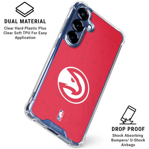 NBA Atlanta Hawks Distressed Galaxy S25 Clear Case
