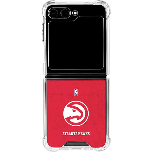NBA Atlanta Hawks Distressed Galaxy Z Flip5 5G Clear Case