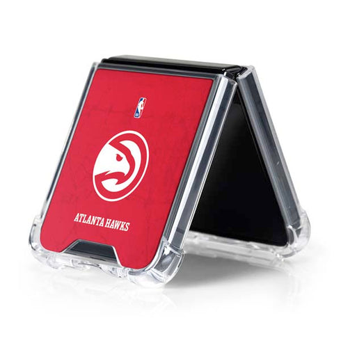 NBA Atlanta Hawks Distressed Galaxy Z Flip5 5G Clear Case