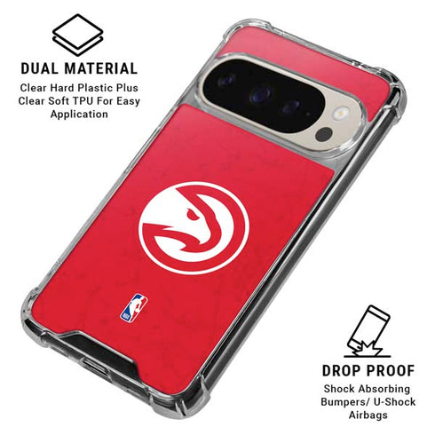 NBA Atlanta Hawks Distressed Google Pixel 9 Pro XL Clear Case