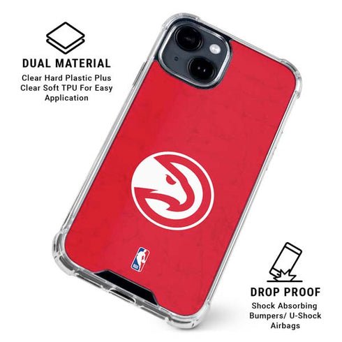 NBA Atlanta Hawks Distressed iPhone 15 Clear Case