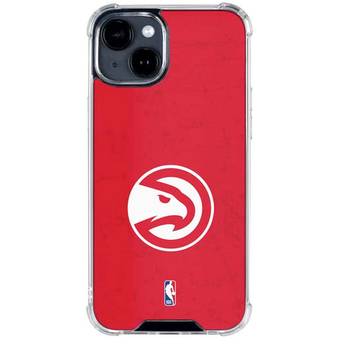 NBA Atlanta Hawks Distressed iPhone 15 Plus Clear Case
