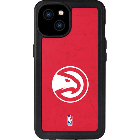 NBA Atlanta Hawks Distressed iPhone 15 Plus Waterproof Case