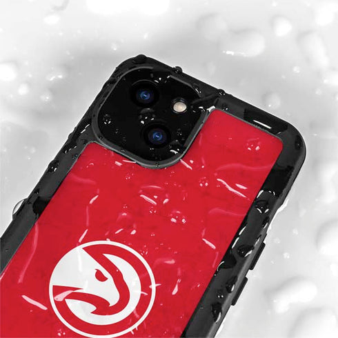 NBA Atlanta Hawks Distressed iPhone 15 Plus Waterproof Case