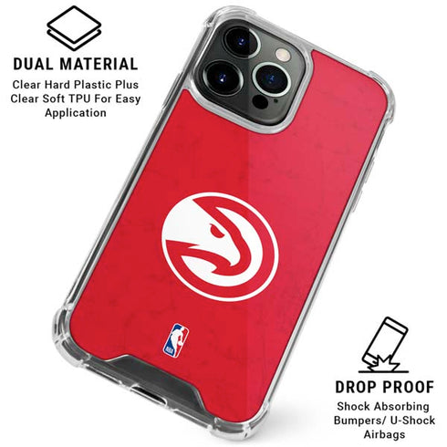 NBA Atlanta Hawks Distressed iPhone 15 Pro Clear Case